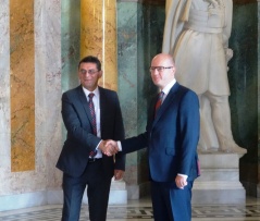 2 September 2015 National Assembly Deputy Speaker Veroljub Arsic and Czech Prime Minister of Bohuslav Sobotka